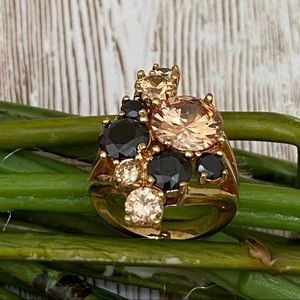 18K GE Gold Electroplated Statement Ring Size 5